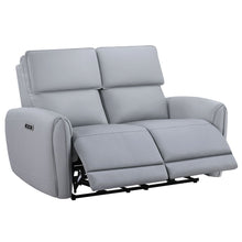 Load image into Gallery viewer, Jeromie - Power Motion Loveseat With USB Port - Gray Synthetic Leather