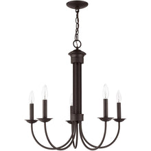 Load image into Gallery viewer, 24" Five-Light Dimmable Chandelier With Shades - Bronze