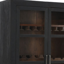 Load image into Gallery viewer, 80" Distressed Solid Wood Bar Cabinet With Two Doors - Dark Gray