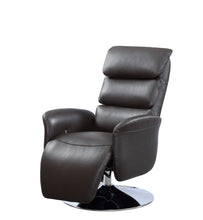 Load image into Gallery viewer, Tufted Genuine Leather Power Swivel Recliner (730550) - Brown