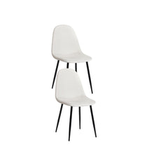 Load image into Gallery viewer, Fabric Metal Dining Side Chairs (Set of 4) - Beige / Black