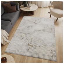 Load image into Gallery viewer, Geometrix - 5'3" X 7'3" Area Rug With Geometric, 3D Effect - Ivory / Gray