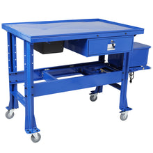 Load image into Gallery viewer, Mobile Tear Down Table With 3.5 Gallon Part Washer And 110V Pump - Blue