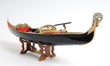 Load image into Gallery viewer, Venetian Gondola Hand Painted Decorative Boat - Black / Red