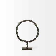 Load image into Gallery viewer, Round Braided Tabletop Sculpture (392412) - Black