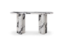 Load image into Gallery viewer, Genuine Marble And Stone Double Pedestal Console Table - White