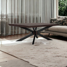 Load image into Gallery viewer, 55" Solid Wood And Metal Coffee Table - Brown And Black