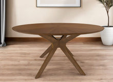 Load image into Gallery viewer, 59" Rounded Pedestal Base Dining Table - Brown