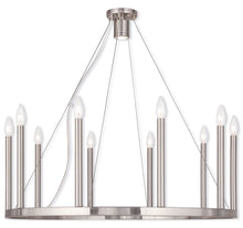 Load image into Gallery viewer, Eleven Light Metal Dimmable Chandelier With Shades - Nickel