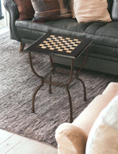 Load image into Gallery viewer, Stone And Metal Square Coffee Table - Black
