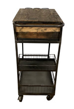 Load image into Gallery viewer, Rolling Rustic And Bar Cart - Black