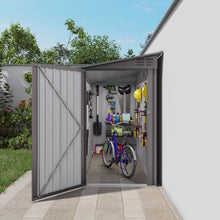 Load image into Gallery viewer, Lean To Shed With Windows, Tool House With Sloping Roof With 2 Vents And 1 Side Open Door For Backyard - Gray