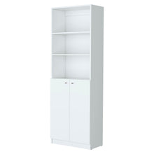 Load image into Gallery viewer, Three Tier Bookcase With Two Doors (546193) - White