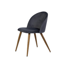Load image into Gallery viewer, Upholstered Velvet Dining Side Chairs (Set of 2) - Charcoal / Brown