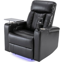 Load image into Gallery viewer, Premium Power Recliner & Storage Arms, Cupholders, Swivel Tray Table And Cell Phone Stand - Black