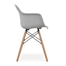 Load image into Gallery viewer, Heavy Duty Plastic Solid Wood Dining Arm Chair - Gray