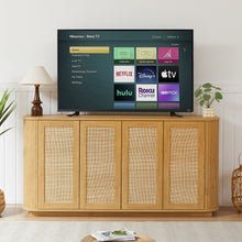 Load image into Gallery viewer, Contemporary Wave Shaped TV Stand With Rattan Doors