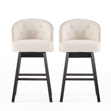 Load image into Gallery viewer, 360 Degree Swivel Bar Stool With Stunning Nailhead Trim (Set of 2)