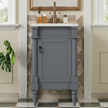 Load image into Gallery viewer, Bathroom Vanity With Sink, Storage Cabinet With Door, Drop In Sink, Compact Freestanding Design