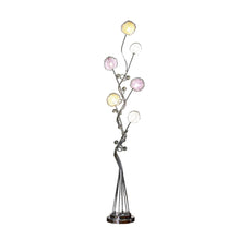 Load image into Gallery viewer, Steel Six Light Led Novelty Floor Lamp With Colorful Funky Floral Shades - Dark Gray