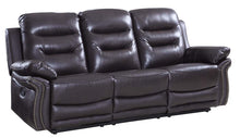 Load image into Gallery viewer, With Black Legs Faux Leather Sofa - Brown