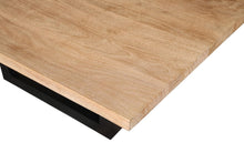 Load image into Gallery viewer, 60" Natural and Black Solid Wood And Iron Frame Base Square Dining Table