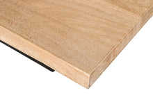 Load image into Gallery viewer, 60" Natural and Black Solid Wood And Iron Frame Base Square Dining Table