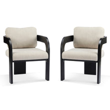 Load image into Gallery viewer, Dining Chairs With Pillow Back (Set of 2) - Beige / Black