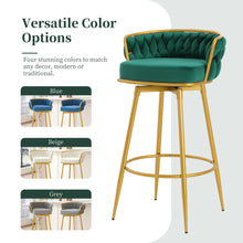 Load image into Gallery viewer, Modern Low Back Upholstered Counter Height Bar Stools (Set of 2)