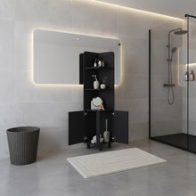 Load image into Gallery viewer, 15" Black Wood Freestanding Bathroom Vanity