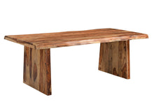 Load image into Gallery viewer, 86" Brown Wood Double Pedestal Live Edge Dining Table