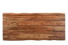 Load image into Gallery viewer, 86" Brown Wood Double Pedestal Live Edge Dining Table