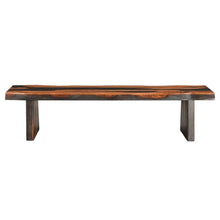 Load image into Gallery viewer, 75" Brown Solid Wood Live Edge Dining Bench
