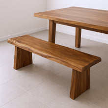 Load image into Gallery viewer, 68" Brown Solid Wood Live Edge Dining Bench