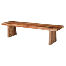 Load image into Gallery viewer, 75" Brown Solid Wood Live Edge Dining Bench