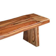 Load image into Gallery viewer, 75" Brown Solid Wood Live Edge Dining Bench