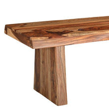 Load image into Gallery viewer, 75" Brown Solid Wood Live Edge Dining Bench