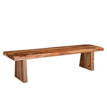Load image into Gallery viewer, 75" Brown Solid Wood Live Edge Dining Bench