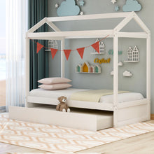 Load image into Gallery viewer, House Bed With Trundle In, Twin Size - White