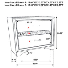 Load image into Gallery viewer, Transitional 2 Drawer Nightstand With Hidden Jewelry Tray