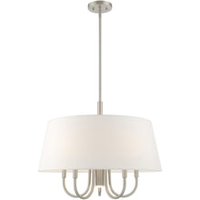 Load image into Gallery viewer, 22" 6 Light Dimmable Chandelier With Shades - Nickel