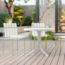 Load image into Gallery viewer, 4 Piece Set Of Modern Color Block Designed Single Chairs With Round Table