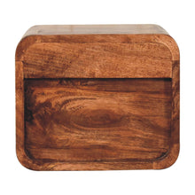 Load image into Gallery viewer, 12" Solid Wood Square One Drawer Floating Nightstand - Brown