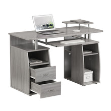 Load image into Gallery viewer, Pedestal Computer Desk With Two Drawers - Gray