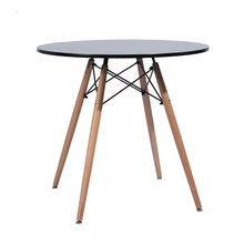 Load image into Gallery viewer, 32" Black and Natural Wood Round Top Dining Table