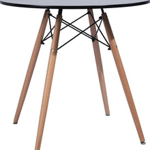 Load image into Gallery viewer, 32" Black and Natural Wood Round Top Dining Table