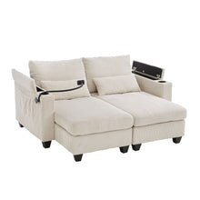 Load image into Gallery viewer, Convertible Chaise Lounge Sofa Chair With USB Ports, Cup Holders, Phone Holder And Storage