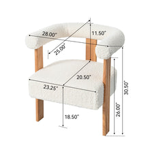 Load image into Gallery viewer, Mid-Century Modern Barrel Accent Chair, Upholstered Kitchen & Dining Room Chairs With Arms, Teddy Velvet Boucle Accent Chairs Side Chairs For Kitchen Living Room Bedroom - White
