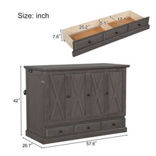 Load image into Gallery viewer, Solid Pine Murphy Bed Chest Cube Cabinet Bed With Charging Station And Large Storage Drawer For Home Office Or Small Room