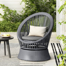 Load image into Gallery viewer, Modern Swivel Wicker Lounge Chair With Round Design